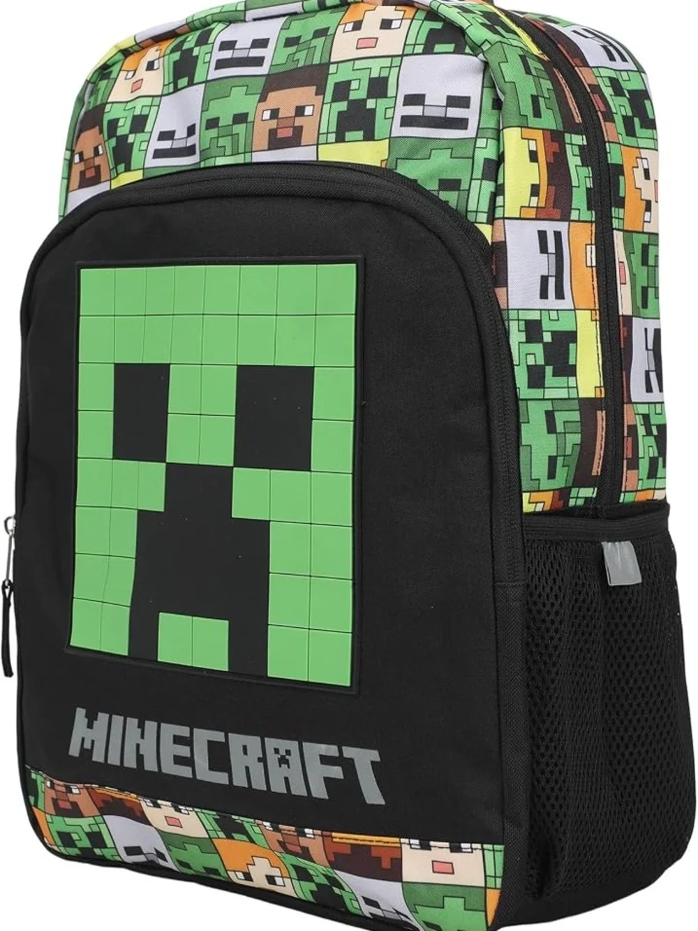 Minecraft Creeper Print Kids Backpack - Green & Black New No Tag